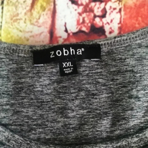 Zobha XXL heather gray athletic crop tank top‎ plus size - Picture 2 of 9